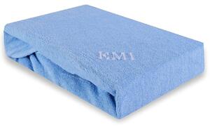 Plachta posteľná modrá froté EMI: Plachta 90 (100)x200