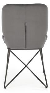 Sivá zamatová stolička LASE 454
