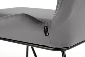 Sivá zamatová stolička LASE 454