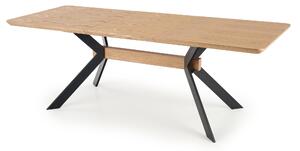 Moderný jedálenský stôl Breda, dub prírodný/čierna, rozkladací