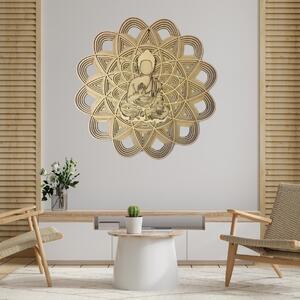 Viacvrstvový drevený obraz | Budha v mandale: Rozmer 30 x 30 cm 4243-71778 PR0459
