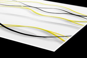 DIMEX | Plexisklo za kuchynskú linku PGT-06040-100 | 60 x 40 cm Žlté vlny