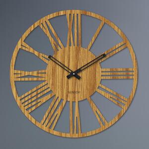 Moderné drevené nástenné hodiny rímske - 30 až 50 cm - ROMA: Svetlé HDF - Dub 30 cm 4251-72372 HDFK035