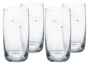 Pohár na vodu (4 ks) Snowflake Drink 460 ml - priehľadná / biela