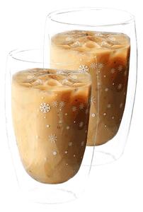 Termo pohár (2 ks) Hotcold Typ 33 450 ml - priehľadná / vzor vločky