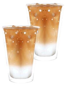 Termo pohár (2 ks) Hotcold Typ 34 400 ml - priehľadná / vzor vločky