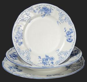 BERNADOTTE modrý dekor - sada porcelánových tanierov pre 6os