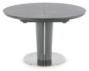 Rozkladací jedálensky stôl RICARDO - sivý mramor / strieborná