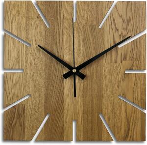 Drevené hodiny na stenu z dubového dreva - Štvorec: Oak - Amber farba 3072 30 cm 4306-75993 FB-MAS008_1