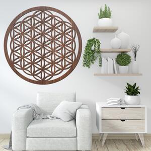 Drevená mandala na stenu Kvet života | EPRTON: HDF - Orech 40 cm 4317-78544 HDF0168