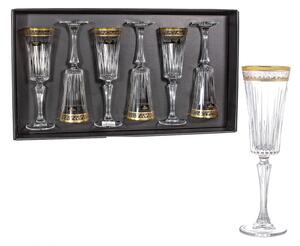 BOHEMIA PRESTIGE DORATO POHÁR NA ŠAMPANSKÉ 210ML SADA 6 KS