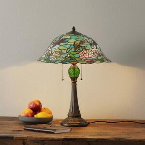 Clayre&Eef Magická stolná lampa Waterlily v štýle Tiffany, Viacfarebné, Obývacia izba / jedáleň, Sklo, Tiffany, Stojacie svietidlo