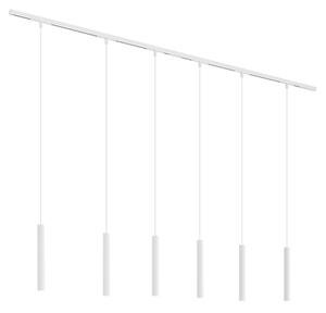 Moderný koľajnicový systém s 6 bielymi závesnými svetlami 1-fázový - Slimline Keno