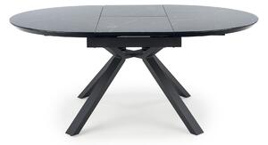 Rozkladací jedálenský stôl VERTIGO 130-180x130 cm - čierny mramor / čierna