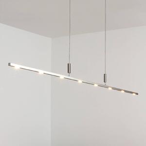 Quitani LED závesné svetlo Tolu, dĺžka 180 cm, stmievateľné, Hliník / sivá / zinok, Obývacia izba / jedáleň, Hliník, Moderný, Závesné svietidlo