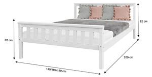 Manželská posteľ Nora - biela Rozmer: 160x200