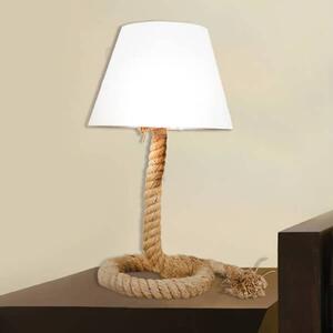 Rope textilná stolná lampa s podstavcom z lana