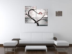 Obraz na plátne Vtáčia láska - 2 dielny Rozmery: 60 x 60 cm