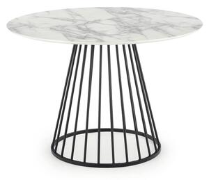Jedálenský stôl BRUDWOY biely mramor/čierna
