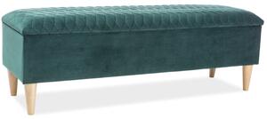 Zelená čalúnená lavica k posteli AZURRO VELVET 78