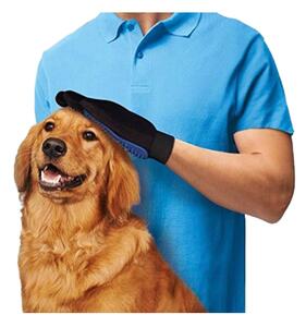 Vyčesávacie masážne rukavice pre psa/mačku FUR, modrá