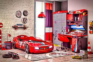 Cilek Detská posteľ auto 90x195 cm BiTurbo červená