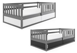 Detská posteľ BENEDIS, 80x160, grafit/biela/čierna