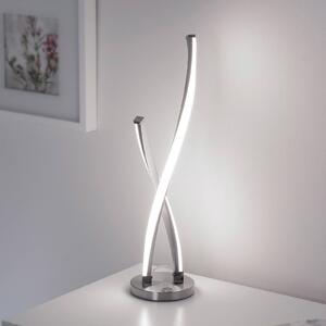 Paul Neuhaus stolová LED lampa Polina, strieborná, kov, stmievateľné, Hliník / sivá / zinok, Obývacia izba / jedáleň, kov, Moderný