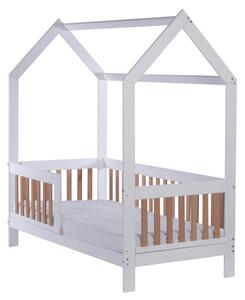Domčeková detská posteľ CASA BAMBINI biela/buk