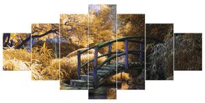 Obraz na plátne Zlatá Japonská záhrada - 7 dielny Rozmery: 210 x 100 cm