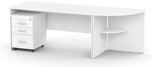 DREVONA Písací stôl rokovací biely REA OFFICE 60
