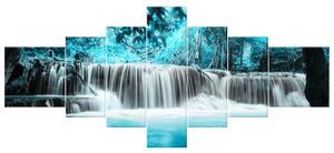 Gario Obraz na plátne Vodopád v modrej džungli Veľkosť: 160 x 70 cm