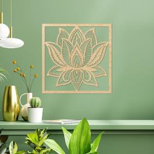 Mandala lotosový kvet na stenu dizajn štvorec - ALAKSTRA: Preglejka Topoľ - Honey 3071 30 cm 4464-92739 PR0465