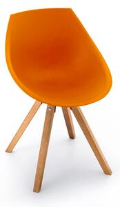 DREVONA Plastová stolička do jedálne oranžová GORKA