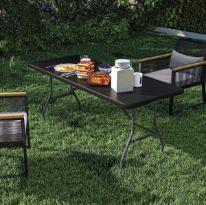 Záhradný cateringový stôl rozkladací 180 cm - čierny Čierna