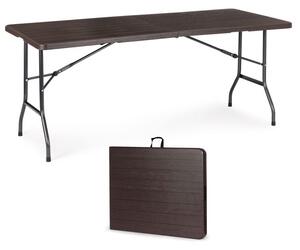 Cateringový stôl rozkladací 180 cm - tmavohnedý Hnedá