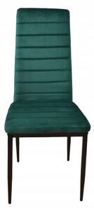 Sada 4 elegantných zamatových stoličiek v zelenej farbe Zelená