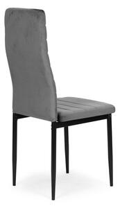 Sada 4 elegantných zamatových stoličiek v sivej farbe Sivá