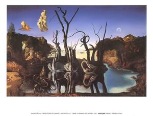 Umelecká tlač Swans Reflecting Elephants, 1937, Salvador Dalí, (30 x 24 cm)