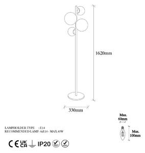 Dizajnová stojanová lampa Daleyza 162 cm vintage