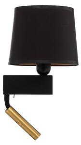 Nástenné svietidlo Chillin s lampičkou na čítanie, čierna/zlatá