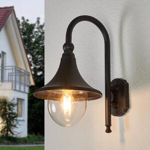 Vonkajšie nástenné svietidlo Lindby Daphne, antická čierna, kov, E27