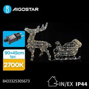 Aigostar B.V. Aigostar-LED Vonkajšia dekorácia LED/3,6W/31/230V 2700K 90/45cm IP44 sob so sánkami AI0557 + záruka 3 roky zadarmo