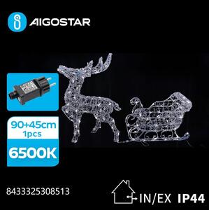 Aigostar B.V. Aigostar-LED Vonkajšia dekorácia LED/3,6W/31/230V 6500K 90/45cm IP44 sob so sánkami AI0558 + záruka 3 roky zadarmo