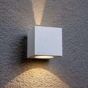 Lucande LED vonkajšie nástenné svietidlo Jarno, biele, kov, 9 cm