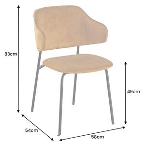Dizajnová jedálenská stolička Takuya horčicový zamat