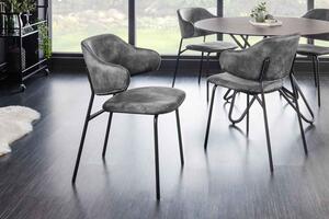 Dizajnová jedálenská stolička Takuya sivý zamat