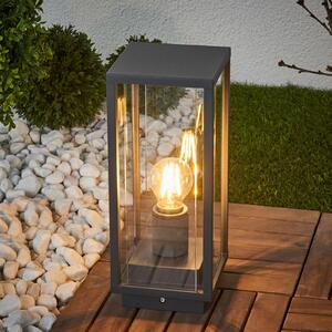 Podstavné svietidlo Lucande Annalea, 35 cm, antracit, IP54, Čierna, Hliník, Moderný, Vonkajčie stĺpové osvetlenie