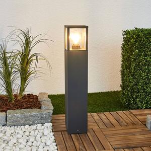 Chodníkové svetlo Lucande Klemens, 65 cm, antracit, kov, E27