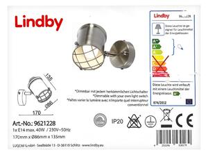 Lindby Lindby - LED Stmievateľné nástenné svietidlo EBBI 1xE14/5W/230V LW0279 + záruka 3 roky zadarmo